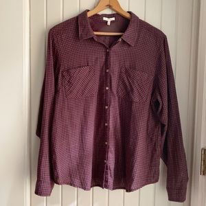 Maurice’s Gingham Long Sleeve Button Down Top